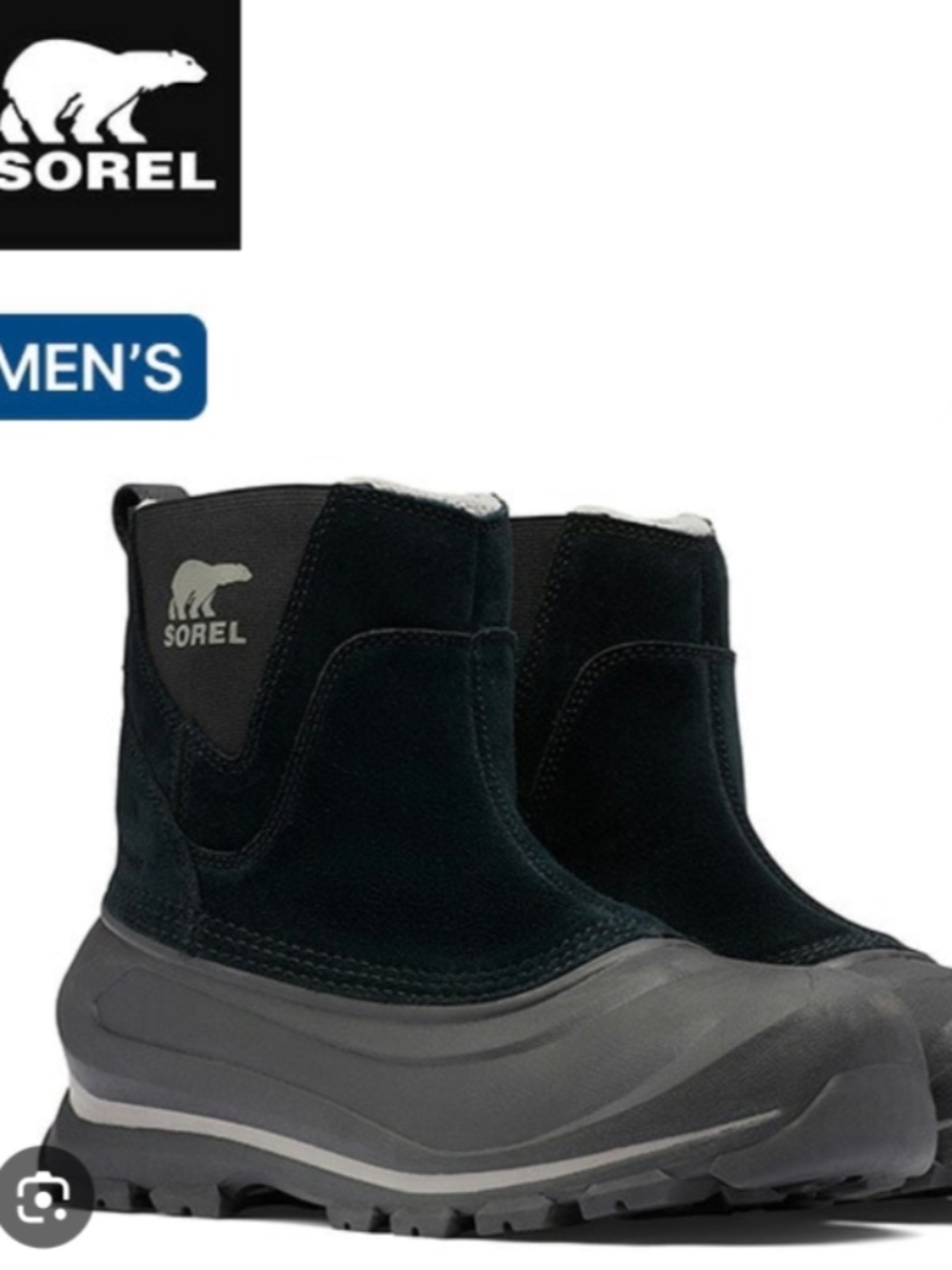 SOREL Buxton Pull-On Men’s Waterproof Winter Boots | Black | Size 12 | NWT